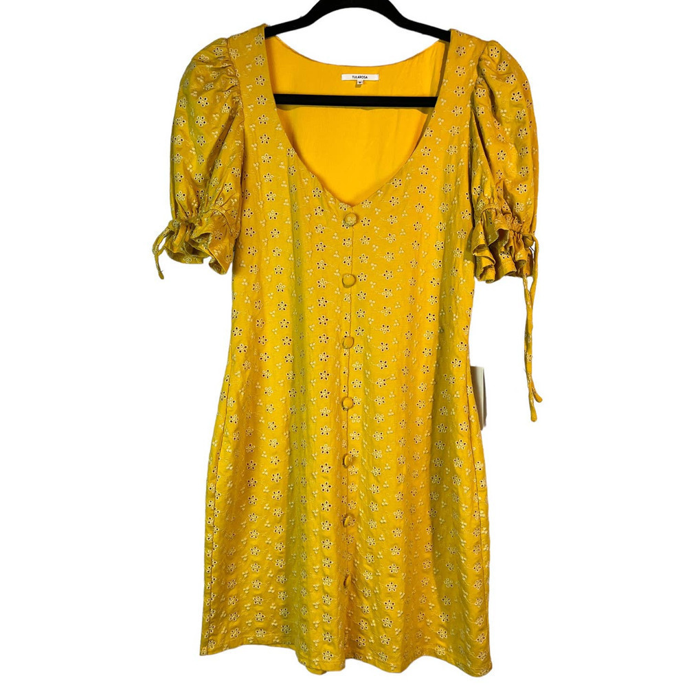 Tularosa Yellow Mini Floral Dress /  New With Tags - Picture 2 of 8